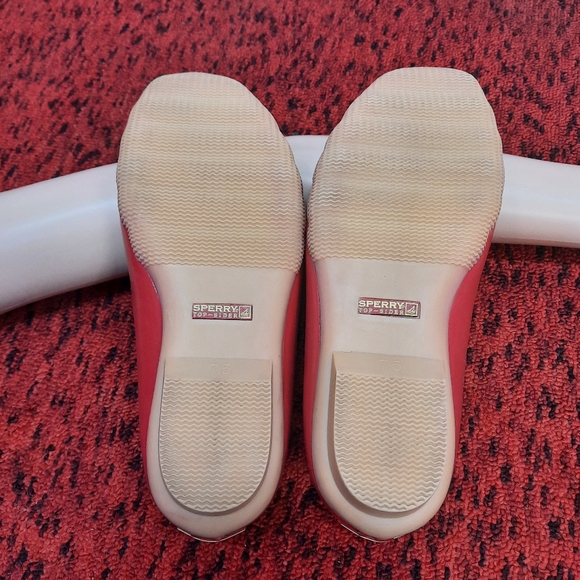 Sperry Wo's Womens Topsider Waterproof Rubber Boots Slip on Red Tan Size 7.5 - Picture 7 of 13
